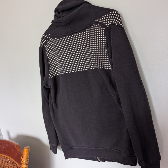 Aritzia Wilfred *Rare* Studded Rousseau Cardigan Cocoon Sweater Silver Zip Med - Picture 1 of 6